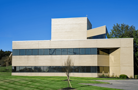 flat-roof office building