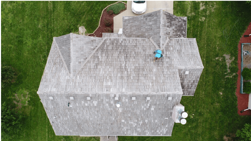 aerial view of residential roof