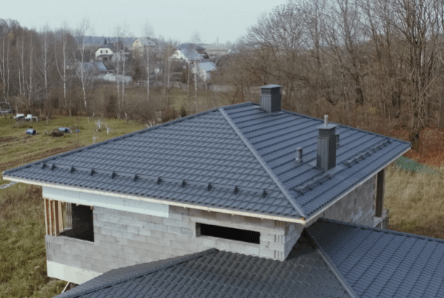 metal roof on new home